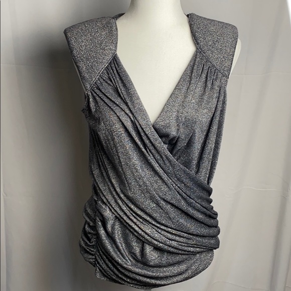 Allen B. By Allen Schwartz Tops - ⭐️3/$30 Allen B. Metallic Wrap w Padded Shoulders